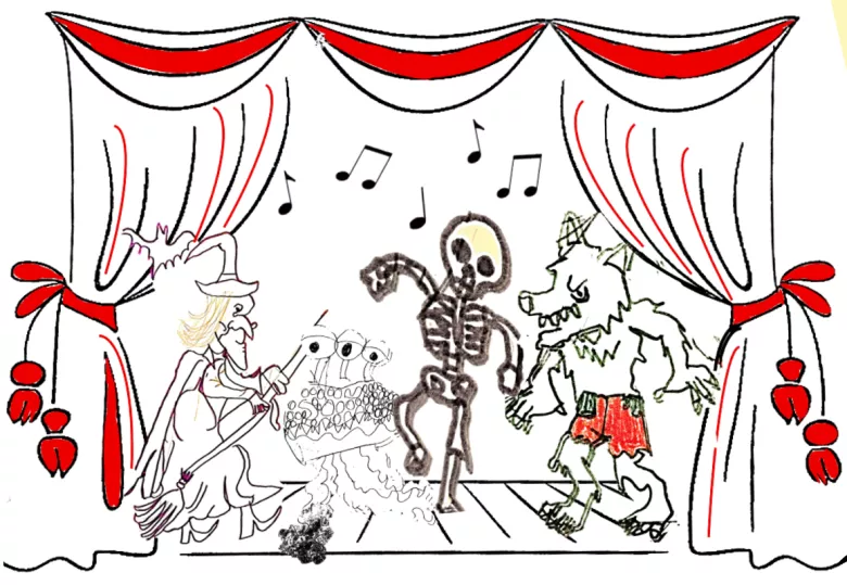 Illustration bal des monstres dessin enfant